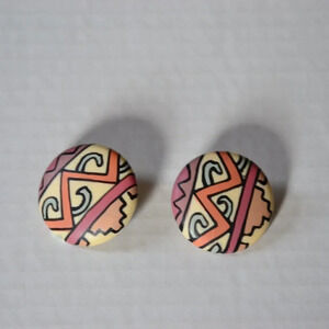 Vtg 80's Large  Funky Clip on Earrings